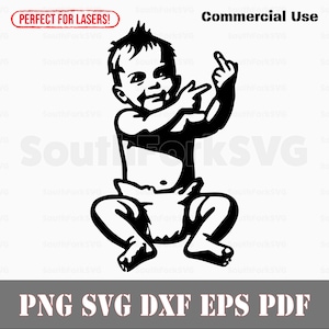 Lustiges Baby Mittelfinger Design svg png dxf eps pdf | Vektorgrafik-Design Ausschneiden Druck Laser-Gravur-Dateien | digitaler Download kommerzielle Nutzung