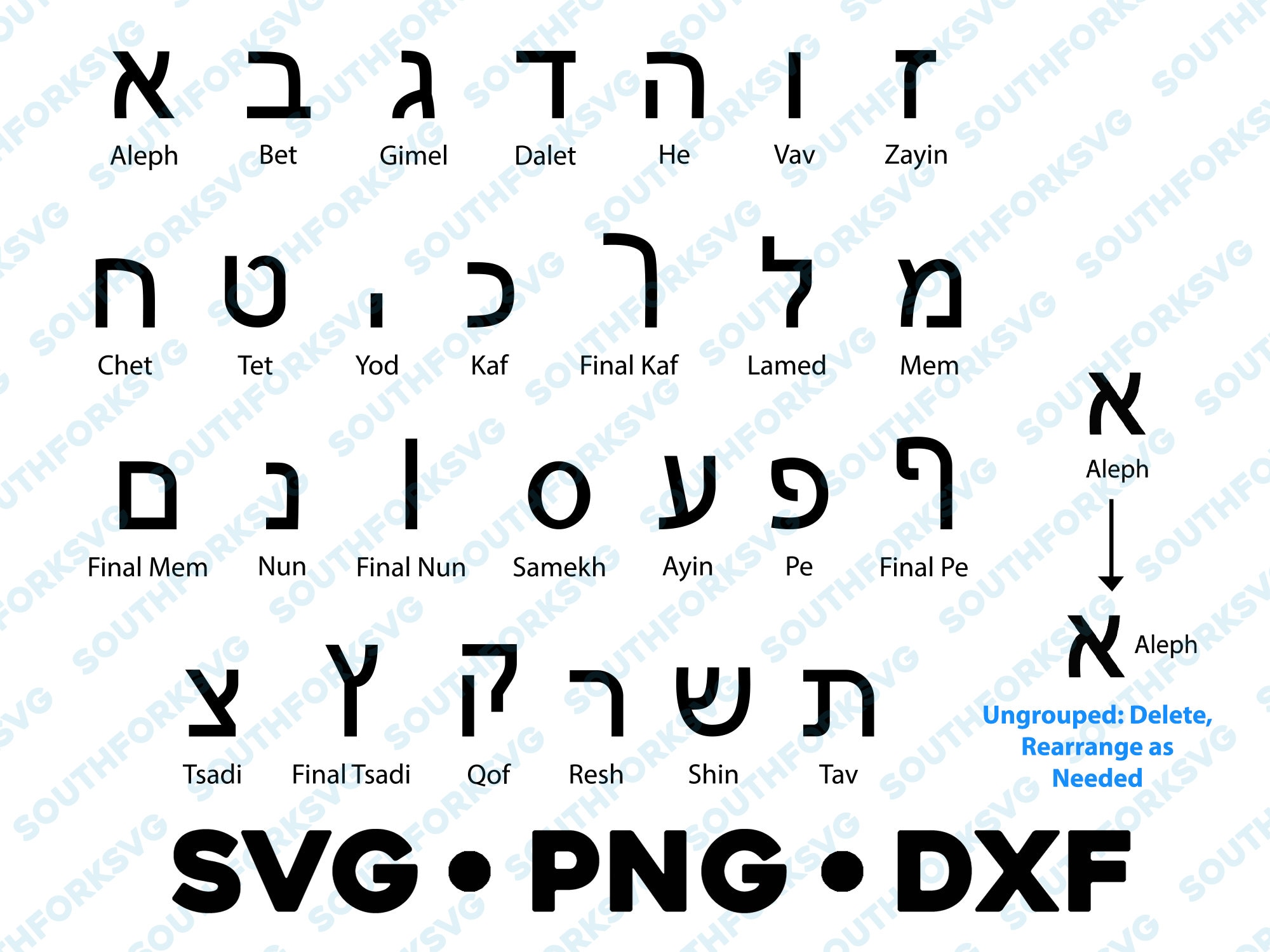 Hebrew Alphabet Letters