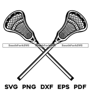 Crossed Lacrosse Sticks Design | svg png dxf eps pdf | transparent graphic design cut print dye sub laser engrave cnc files commerical use
