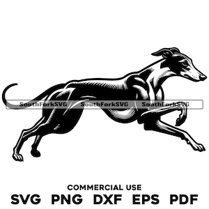 Conception de course de chien lévrier | svg png dxf eps pdf | graphique vectoriel découpé fichier laser clip art | Téléchargement numérique instantané, utilisation commerciale