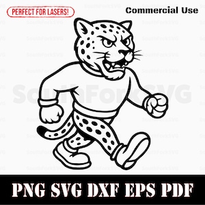 Jaguar Middle High School Sports Team Mascot  | svg png dxf eps pdf | vector graphics design cut print dye sub laser digital files