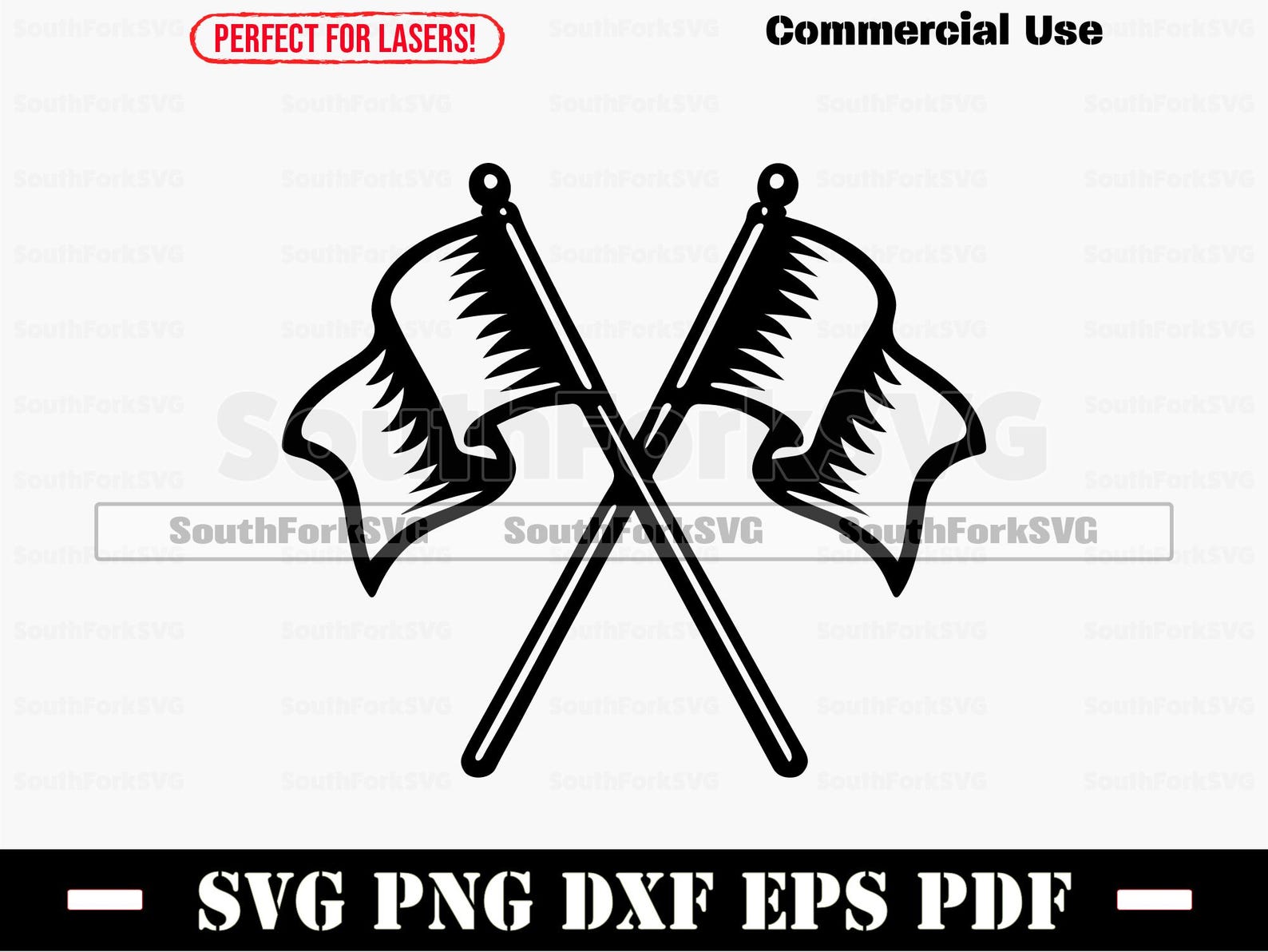 Crossed Flags Svg Png Dxf Pdf Eps | Cut Print Laser Digital File ...