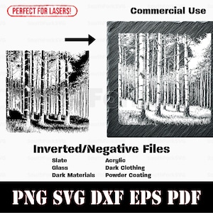 Inverted Aspen Forest svg png dxf eps pdf | vector cut print laser engrave etch instant download commercial use