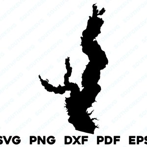 Lake Ray Hubbard Dallas Texas Mapa Forma Silueta svg png dxf pdf eps vector diseño gráfico corte grabado archivo láser ing canotaje casa del lago