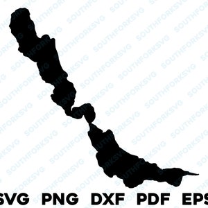 Chautauqua Lake New York Map Form Silhouette svg png dxf pdf eps Vektorgrafik Schnitt Gravur Laser-Datei Bild Boot See Haus