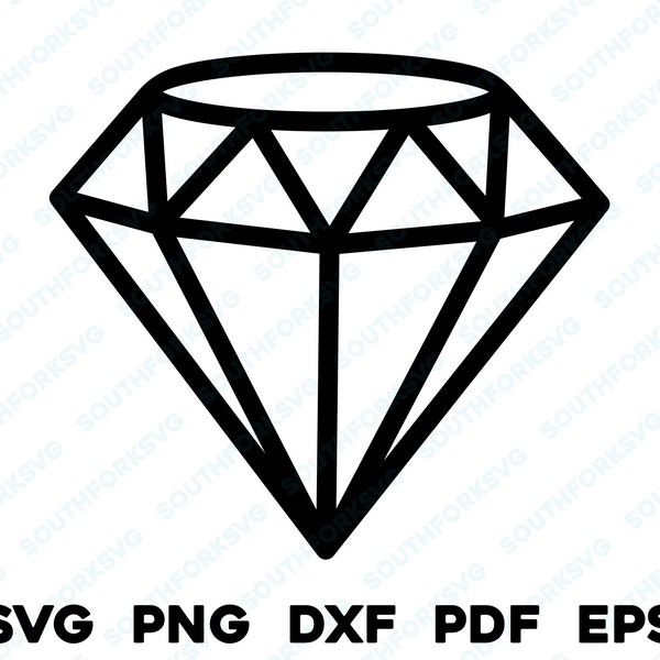 Diamond Gem Jewel svg png dxf eps pdf Layered By Color Cut File Silhouette outline diamond ring jewelry gem bling money hustle