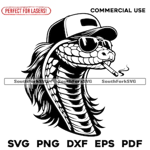 Cobra Snake Mullet Trucker Hat svg png dxf eps pdf | vector grafisch ontwerp gesneden print kleurstof sub laser graveren cnc digitale bestanden commercieel gebruik