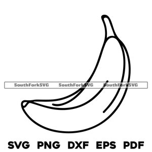 Bananenfrucht Minimal Line Art | svg png dxf eps pdf | Vektorgrafik Datei Laser Clip Art schneiden | sofortiger digitaler Download kommerzielle Nutzung
