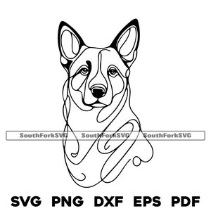 Blue Heeler Dog Minimal Line Art | svg png dxf eps pdf | grafika wektorowa plik cięty laserowo clipart | natychmiastowe pobieranie cyfrowe do użytku komercyjnego