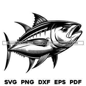 Tuna Vector Design 2 | svg png dxf eps pdf | transparent vector graphic design cut print dye sub laser engrave files commercial use