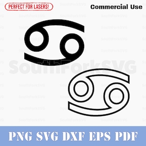 Krebs Sternzeichen Symbol Solid Silhouette & Umriss svg png dxf pdf eps | Vektorgrafik Design Cut Print Dye sub Laser File Kommerzielle Nutzung