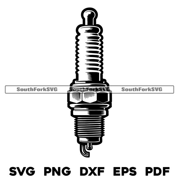 Spark Plug Mechanic svg png dxf eps pdf | vector graphic cut file laser clip art | instant digital download commercial use