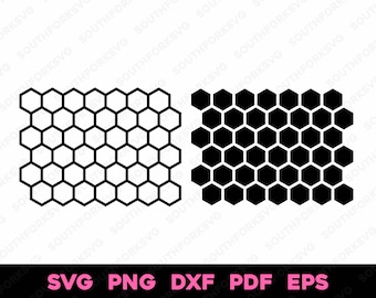 Padrão de favo de mel svg png dxf eps pdf | Design gráfico vetorial de hexágono sem costura corte impressão laser gravar arquivos download digital uso comercial