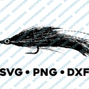 Fly Fishing Lefty&#39;s Deceiver Pattern Lure SVG PNG DXF Dry Nymph Streamer Midge Trout Salmon vector transparent  cameo silhouette