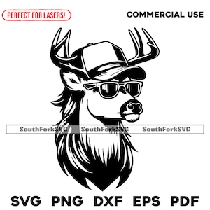 Chapéu de caminhoneiro de cauda branca Buck Mullet svg png dxf eps pdf | corte vetorial impressão corante sub laser gravar arquivos digitais cnc uso comercial