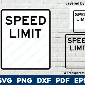 Lege snelheidslimiet teken logo symbool svg png dxf eps pdf gelaagd op kleur gesneden bestand silhouet weg straat rijden auto vectorafbeelding verjaardag
