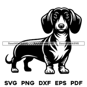 Dackel Weiner Hund stehend | svg png dxf eps pdf | Vektorgrafik Datei Laser Clip Art schneiden | sofortiger digitaler Download kommerzielle Nutzung