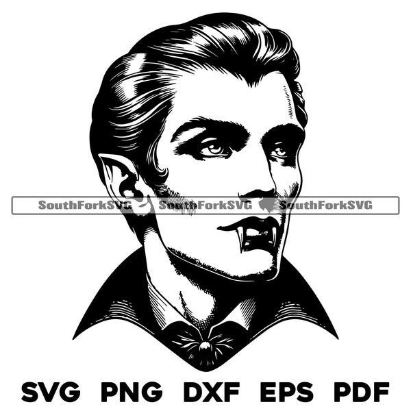 Vampire svg png dxf eps pdf | transparent vector graphic design cut print dye sub laser engrave files commercial use