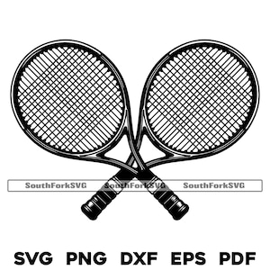 Gekreuzte Tennisschläger Design svg png dxf eps pdf | transparent Grafikdesign Cut Print Dye sub Laser gravieren cnc Datei kommerzielle Nutzung