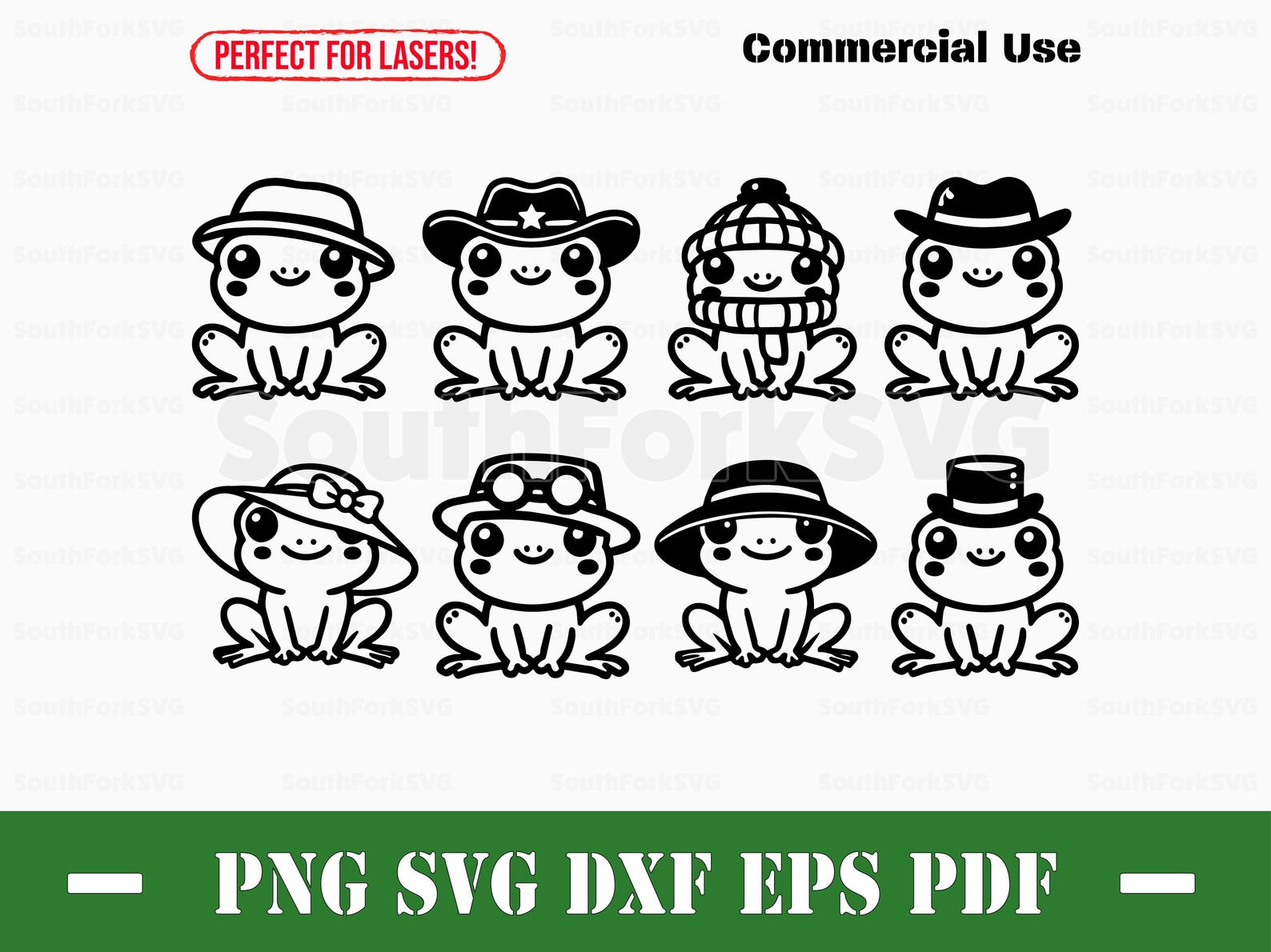 Vector Files Frog Cute Cartoon Frogs in Hats Bundle Svg Png Dxf Pdf Eps | Vector Graphic ...