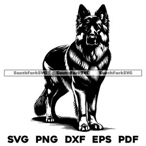 Schäferhund Design | svg png dxf eps pdf | Vektorgrafik Datei Laser Clip Art schneiden | sofortiger digitaler Download kommerzielle Nutzung