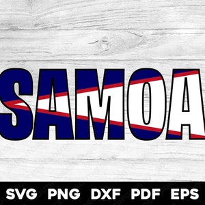 American Samoa Name Flag Design 2 | svg png dxf eps pdf | vector graphic design cut print dye sub laser engrave digital files