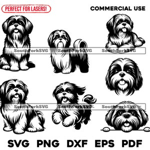 Shih Tzu Design bundel svg png dxf eps pdf | vectorafbeelding snijbestand laserclipart | direct digitaal downloaden voor commercieel gebruik