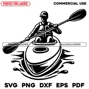 Kayaker Designdateien | svg png dxf eps pdf | transparente Vektorgrafik Design Cut Print Dye sub Laser graviert Dateien Kommerzielle Nutzung