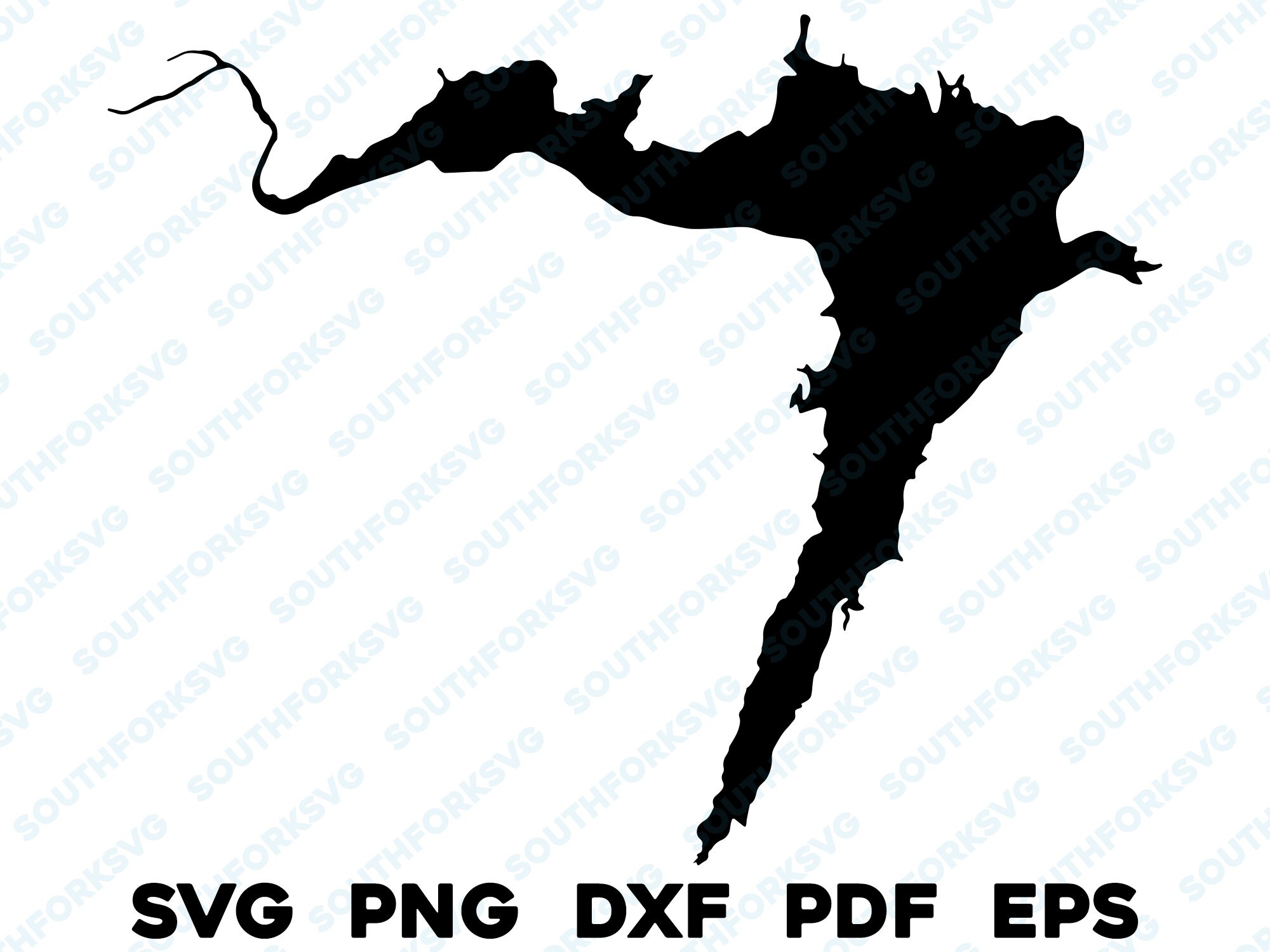 Rushford Lake New York Map Shape Silhouette Svg Png Dxf Pdf Etsy