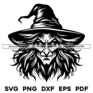 Bruja svg png dxf eps pdf / diseño gráfico vectorial transparente corte impresión tinte sub láser grabar archivos uso comercial