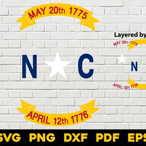 North Carolina State Flag Emblem Svg Png Dxf Pdf Eps Vector Graphic ...
