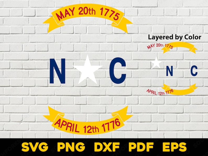 North Carolina State Flag Emblem Svg Png Dxf Pdf Eps Vector Graphic ...