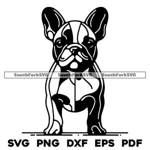 French Bulldog Standing Design 2 Aesthetic  | svg png dxf eps pdf | vector graphic cut file laser clip art | instant download commercial use
