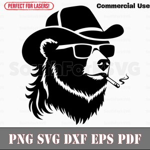 Cappello da camionista Bear Mullet svg png dxf eps pdf / grafica vettoriale design taglio stampa dye sub incisione laser cnc file digitali uso commerciale