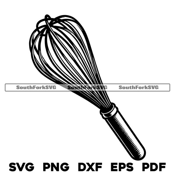 Baking Whisk | svg png dxf eps pdf | vector graphic cut file laser clip art | instant digital download commercial use