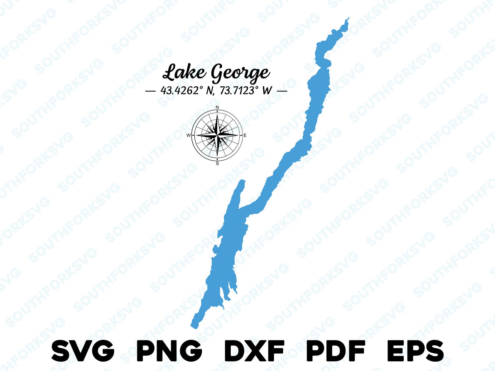Lake George New York Map Shape Silhouette Svg Png Dxf Pdf Eps Vector ...