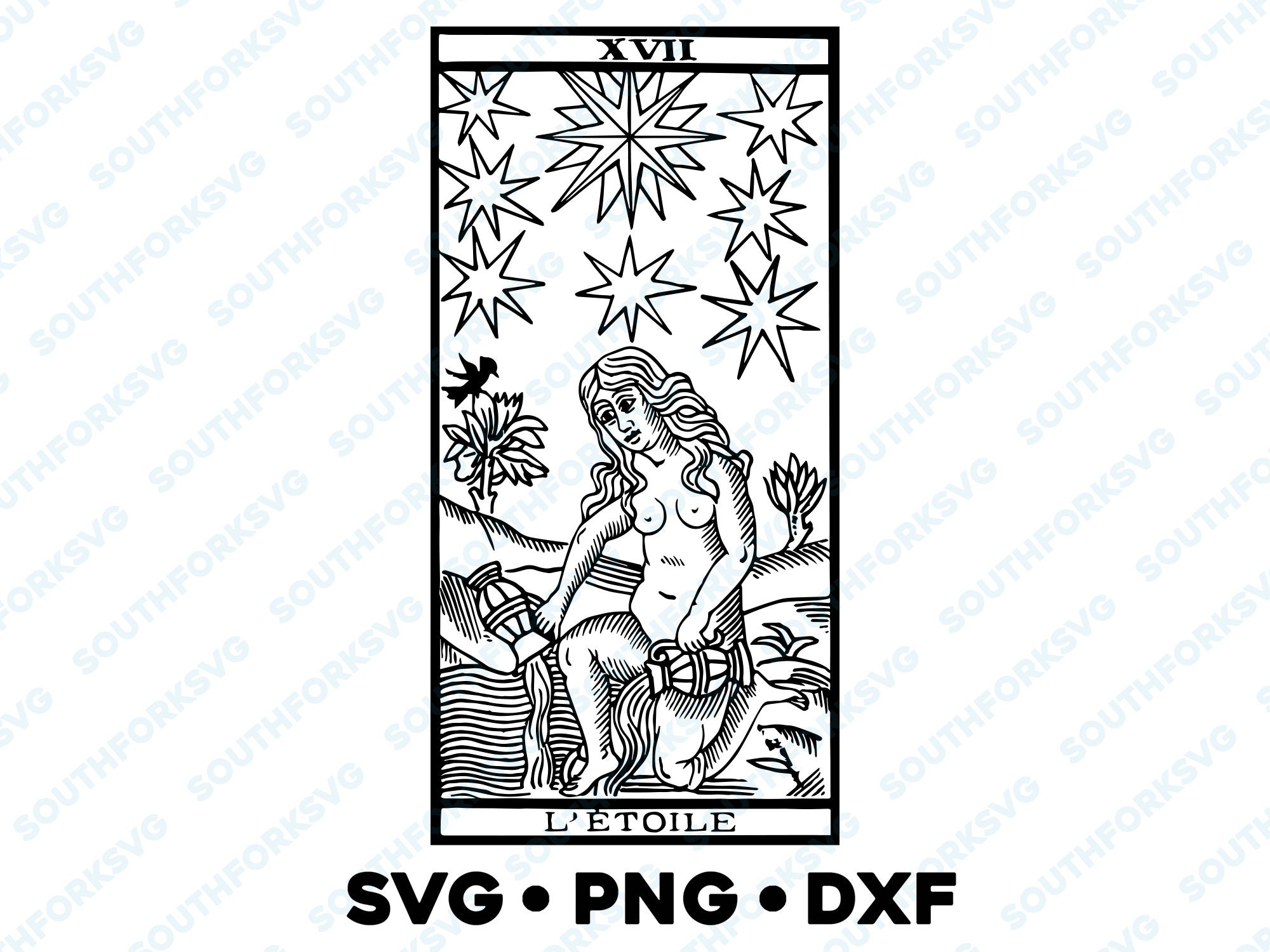 The Star Tarot Card Major Arcana French Marseille Deck SVG PNG - Etsy Hong  Kong