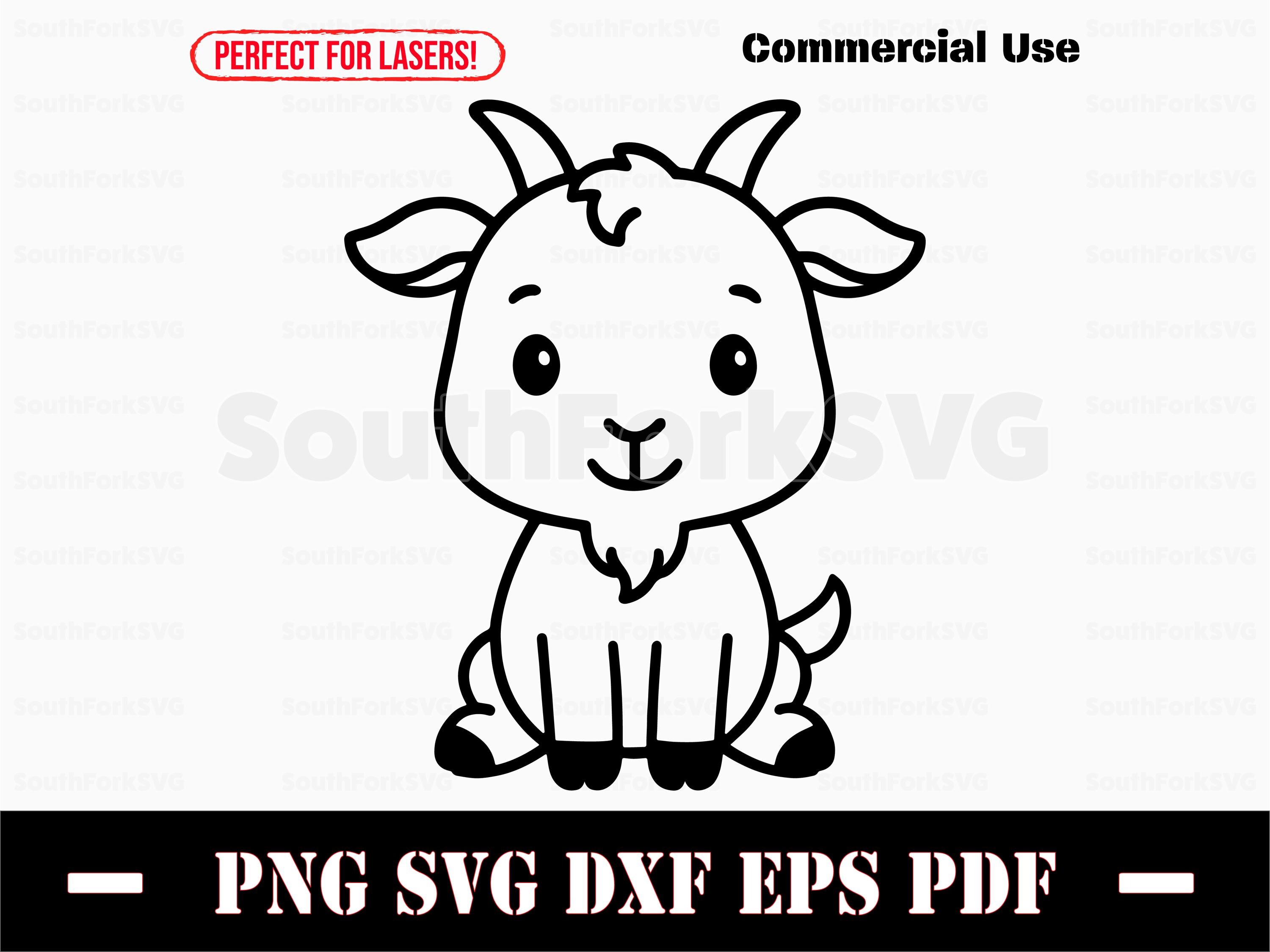 Cute Baby Goat Svg Png Dxf Eps Pdf | Vector Graphic Design Cut Print ...