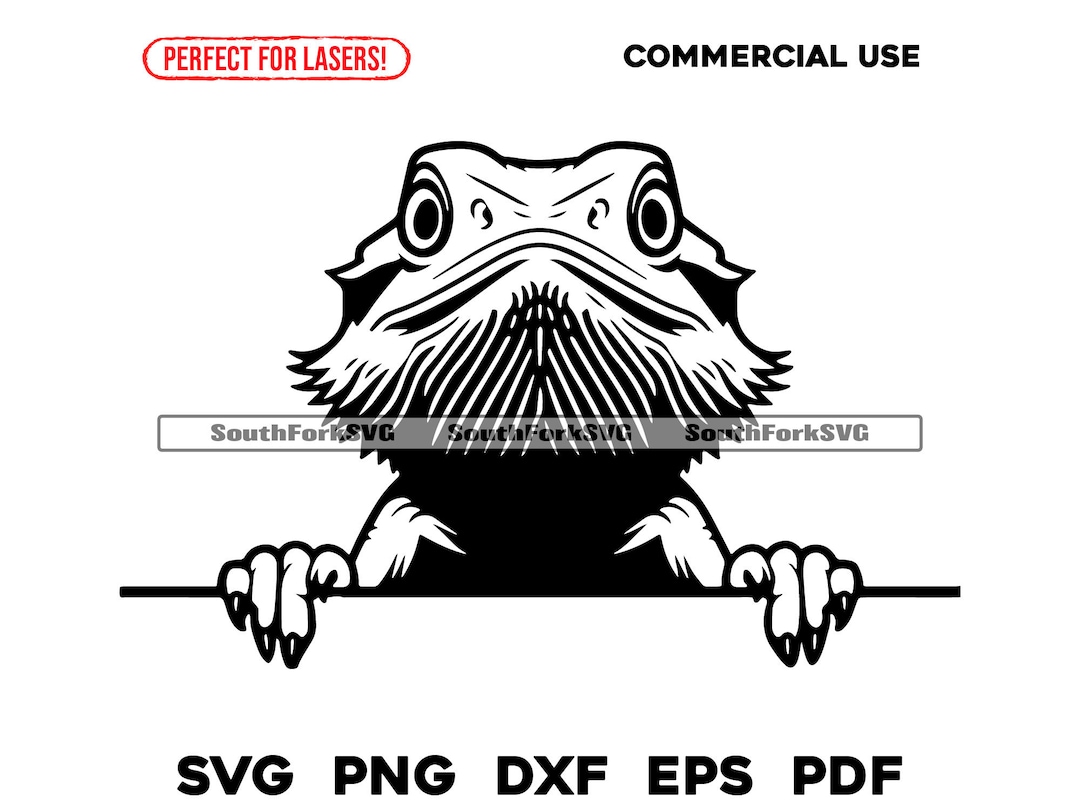 Peeking Bearded Dragon Head | Svg Png Dxf Eps Pdf | Vector Graphic Cut ...