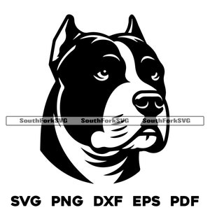 Pitbull Dog Design Files | svg png dxf eps pdf | vector graphic cut file laser clip art | instant digital download commercial use