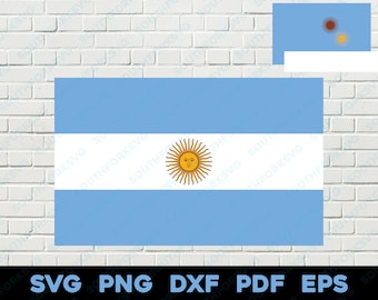 Argentina Country Flag Layered by color svg png dxf pdf eps vector graphic design digital file South America nation world travel republic