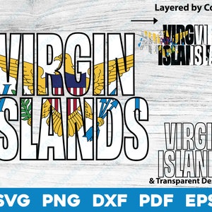 Bandiera delle Isole Vergini Design svg png dxf pdf eps / St. Croix stratificato per colore grafica vettoriale file digitale US America Stati Uniti