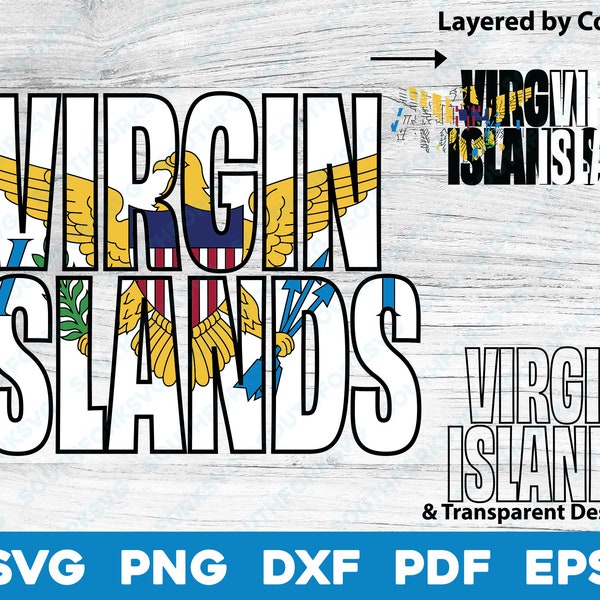 Virgin Islands Flag Design svg png dxf pdf eps | St. Croix layered by color vector graphic design digital file US America United States