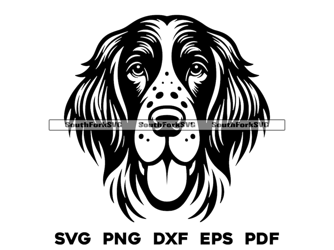 English Setter Dog Head Design | Svg Png Dxf Eps Pdf | Vector Graphic ...