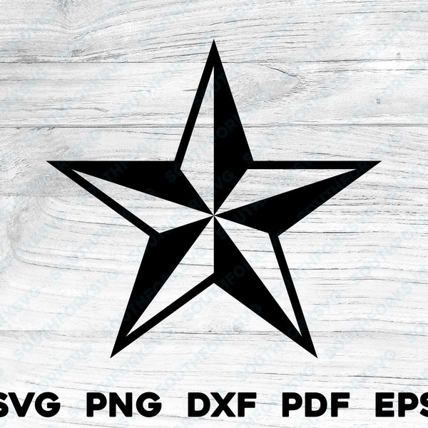 Nautical Star Transparent | svg png dxf eps pdf | vector graphic cut file laser clip art | instant digital download commercial use