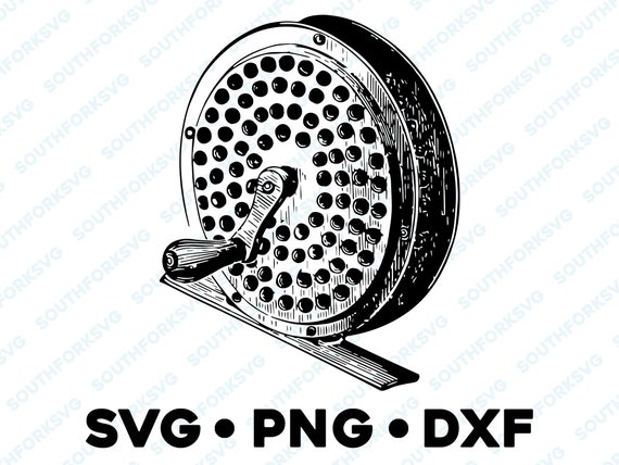 Fly Fishing Reel SVG PNG DXF vector graphic design file transparent  silhouette cut file fish fly fishing crank bait hook lure