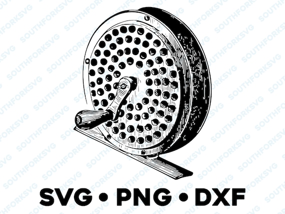 black fly fishing reel vector Fly Fishing Reel SVG PNG DXF vector graphic design file transparent  silhouette cut file fish fly fishing crank bait hook lure