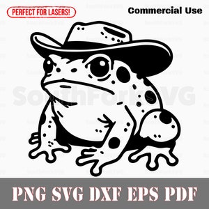 Cowboy Kröte Frosch svg png dxf eps pdf | Lasergravur geschnitten Druckdatei Vektorgrafik ClipArt | sofort download für kommerzielle Nutzung