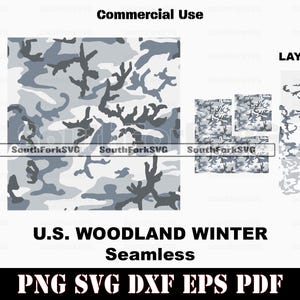 Palette d'hiver transparente motif camouflage Woodland | svg png dxf eps pdf | Illustration vectorielle découpée au laser clipart téléchargement immédiat utilisation commerciale