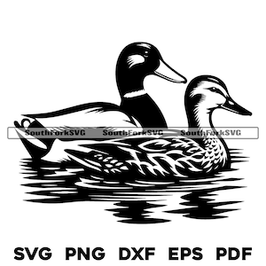 Macho y hembra Mallard Ducks svg png dxf eps pdf / diseño gráfico vectorial corte impresión tinte sub láser grabado cnc archivo digital uso comercial